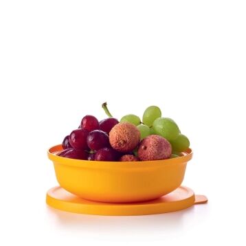 Tupperware Aloha Kom geel 450 ml bakje met deksel Tupperware Aloha Kom geel 450 ml bakje met deksel
