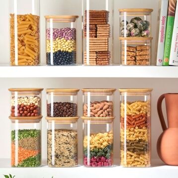 Tupperware Bamboo Glass Storage 1,1 l