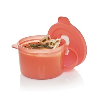 Tupperware CrystalWave Magnetron Soepkom Rood