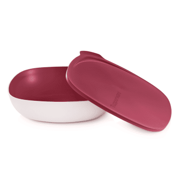 Tupperware Allegra Kom Vierkant 2,5 l Rood wit
