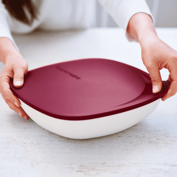 Tupperware Vierkante Schaal Allegra 2,5 l Rood wit