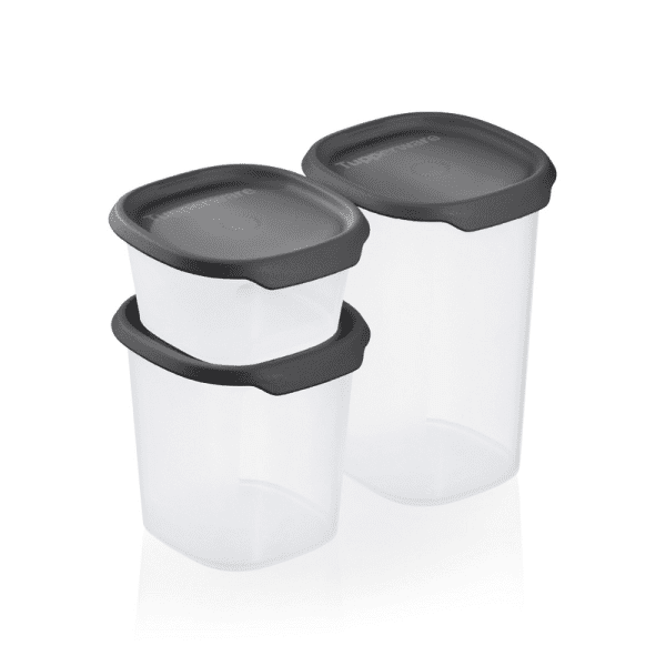 Tupperware Set One Touch Fresh Vierkant Zwart