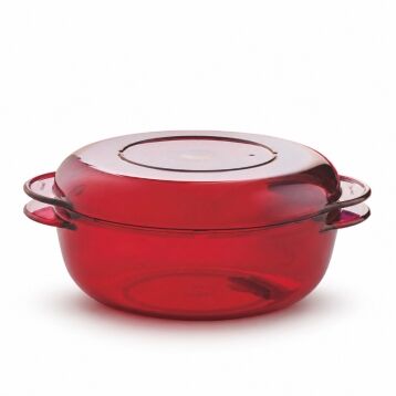 Tupperware-Micro-Plus-magnetronschaal-rond-rood-1-l pot voor in microgolfoven Tupperware-Micro-Plus-magnetronschaal-rond-rood-1-l pot voor in microgolfoven