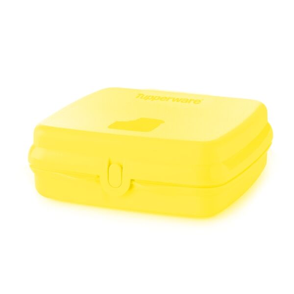 Tupperware eco sandwichdoos vierkant geel