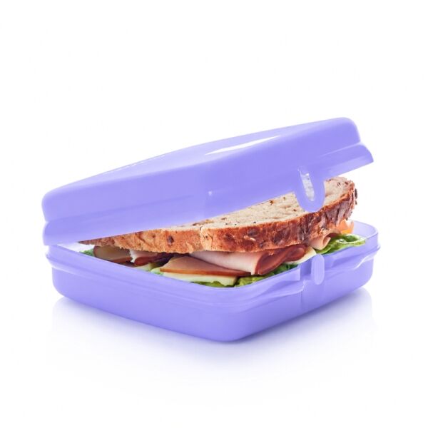 Tupperware Sandwichdoos Paars Lila broodtrommel vierkant Snackie