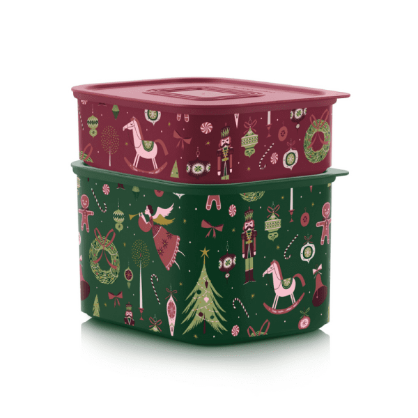 Tupperware ClickPlus Koektrommels Kerst3
