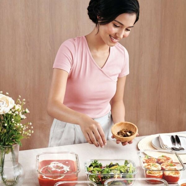 Tupperware Set Premiaglass Ovenschalen met Deksel - Afbeelding 4