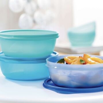 Tupperware 3 Ruimtekommen 600 ml blauw groen