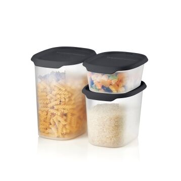 Tupperware One Touch Fresh set Voorraadbussen Zwart Tupperware One Touch Fresh set Voorraadbussen Zwart