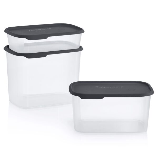 Tupperware Set One Touch Fresh Rechthoekig Zwart