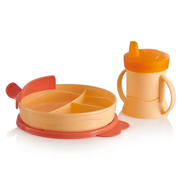 Tupperware-Peuterset-Tuitbeker-en-Kinder-Vakjesbord-Gourmet-Trio
