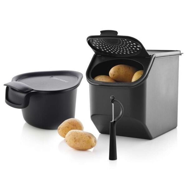 Tupperware Aardappelset met Aardappelbak, Verticale Dunschiller en Afvalbakje