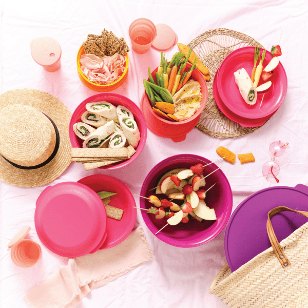 Tupperware Aloha Dubbel Bord Roze - Afbeelding 4