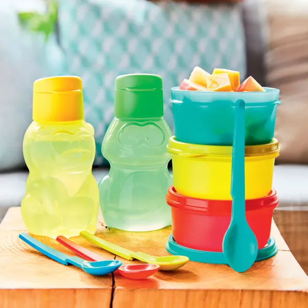 Tupperware Kinderflesje Kikker en Leeuw